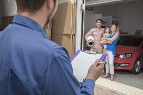 Cardboard, paper and mixed recyclables organized for collection