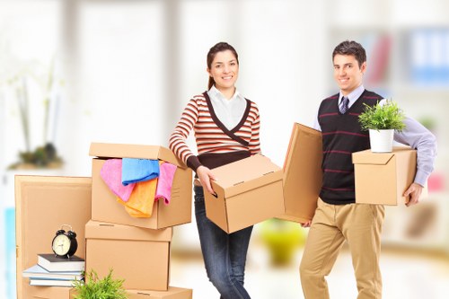 Furniture and boxes being loaded for removals in Cotland