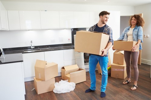 Moving day essentials and packed boxes ready for a home move in Cotland
