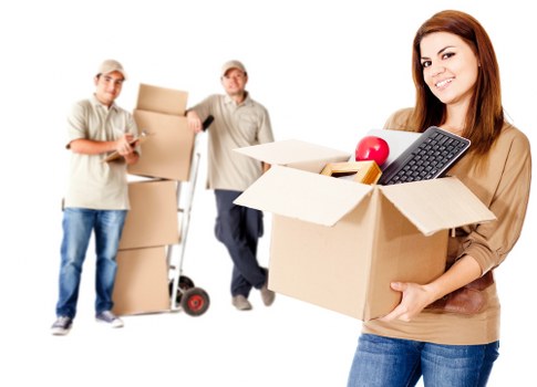 Packed boxes and furniture prepared for transport in Cotland