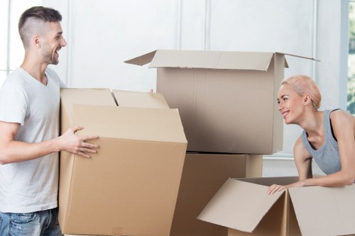 Van loading furniture and boxes during a Cotland removal job